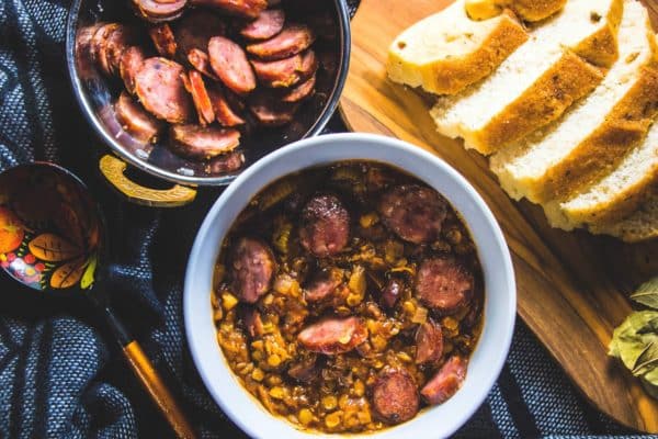 Red Lentil and Smoked Sausage Soup