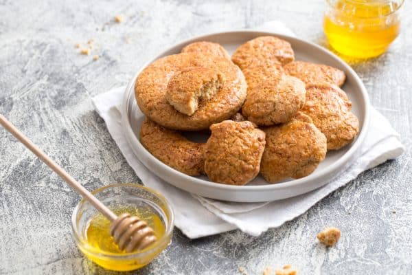 Homemade tasty sugar cookies with honey