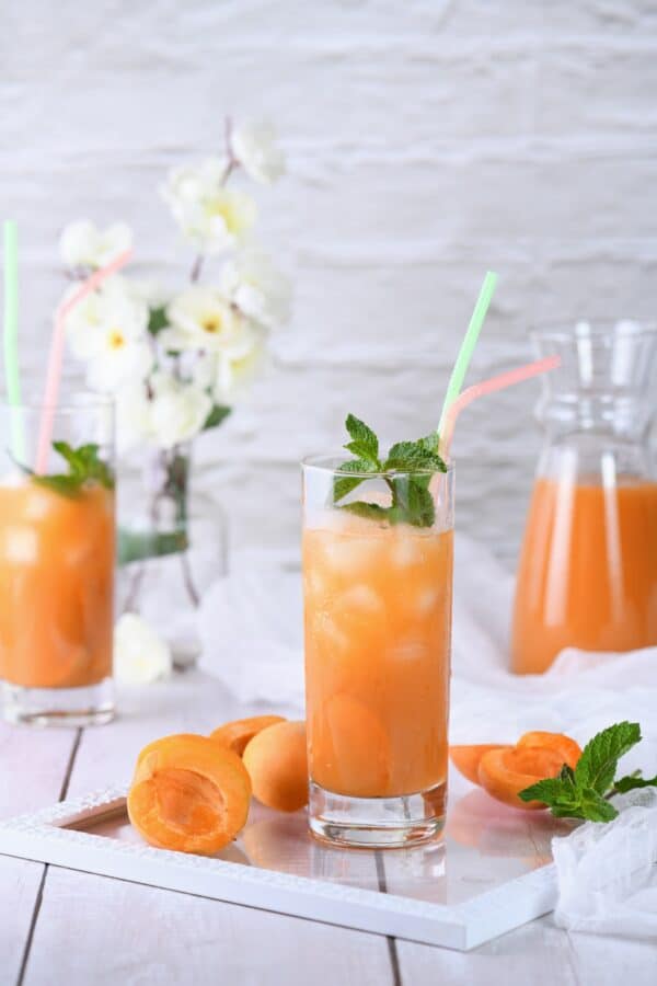 Non-alcoholic cocktail made apricot juice